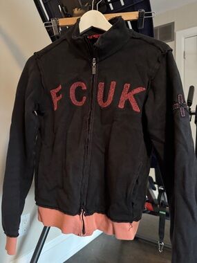 French Connection Black Jacket with Coral Trim
